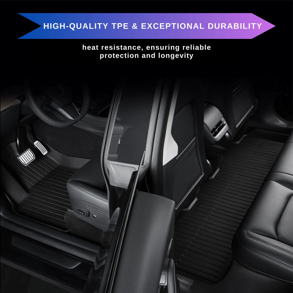BunnyBird for 6-Piece Weather Accessories Floor TPE All r Mat Trunk Tesla Mat 2020-2023 Model 3-5-Seater Cargo Car