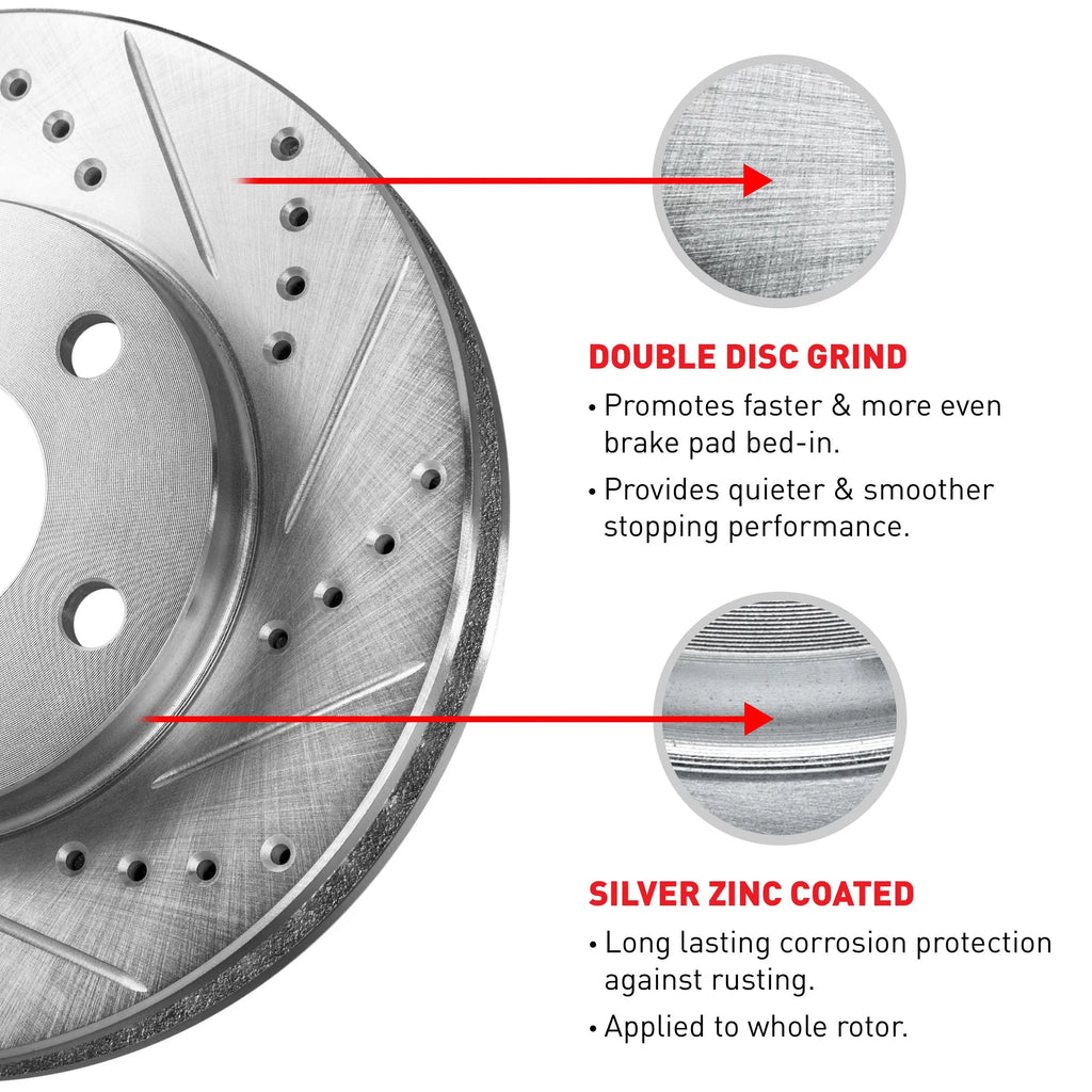Concepts Brake D/S 39002 Silver 2008-2009 Fits 200, Concepts CALIBER R1 Rotor CHRYSLER R1 DODGE select: Wgpn2 SRT-4 2013-2014