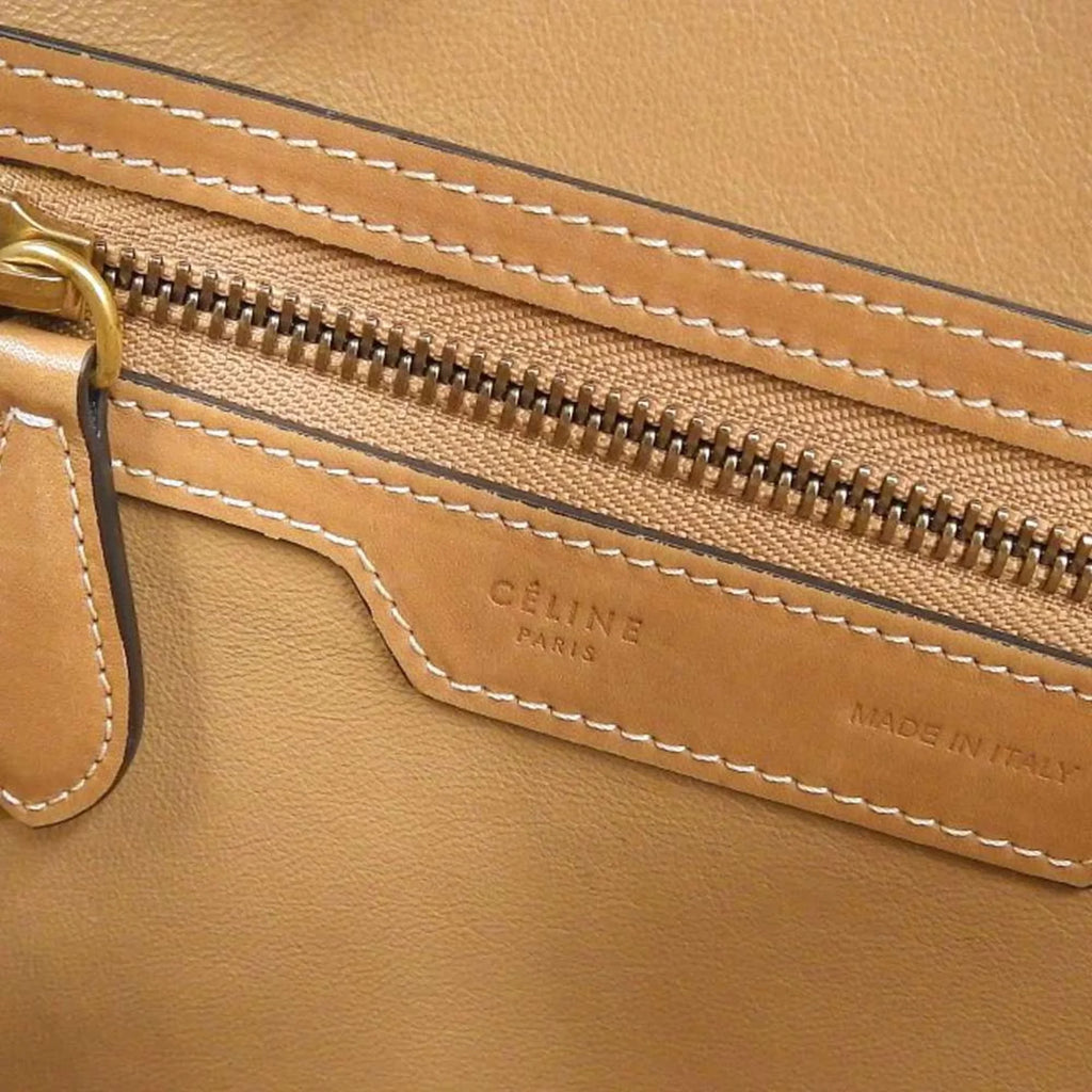 A03 15LK green CELINE 167793 micro (Good) luggage shopper beige tricolor mint handbag Pre-Owned Celine