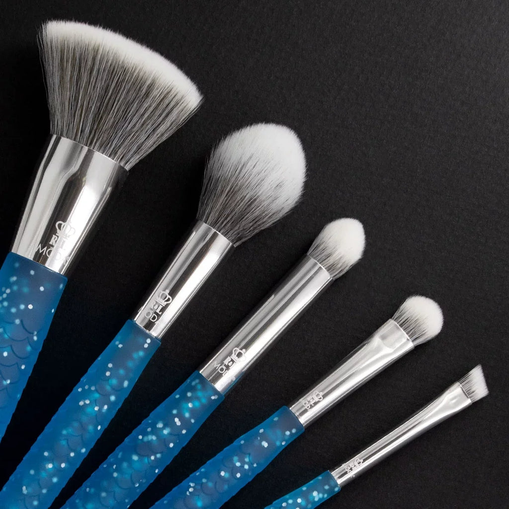 Brush Brushes Blue Makeup 6pc Fire Makeup Accentuate, Crease Small Brush Includes Moda Shader, Set, and Mythical