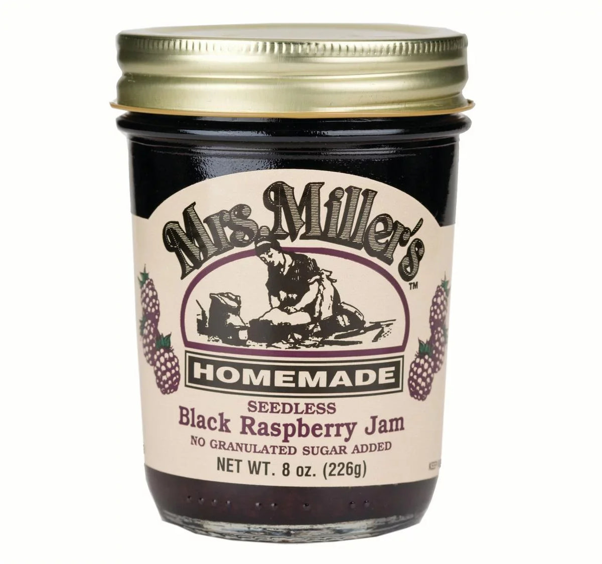 No Mrs. Jars oz. Seedless 2-Pack Homemade Miller's 8 Sugar Raspberry Black Jam,