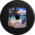 Trees at Camera Spare Chair 32 & Blue the Backup Jeep Wrangler 2019 Tire JL Cover 2018 for Waves RV Palm Beach Inch Ocean Sand