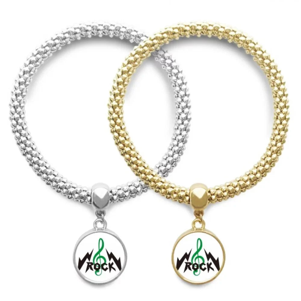 Chain Pendant Bangle Notes Jewelry High Roll Rock Couple Lover Intense Bracelet