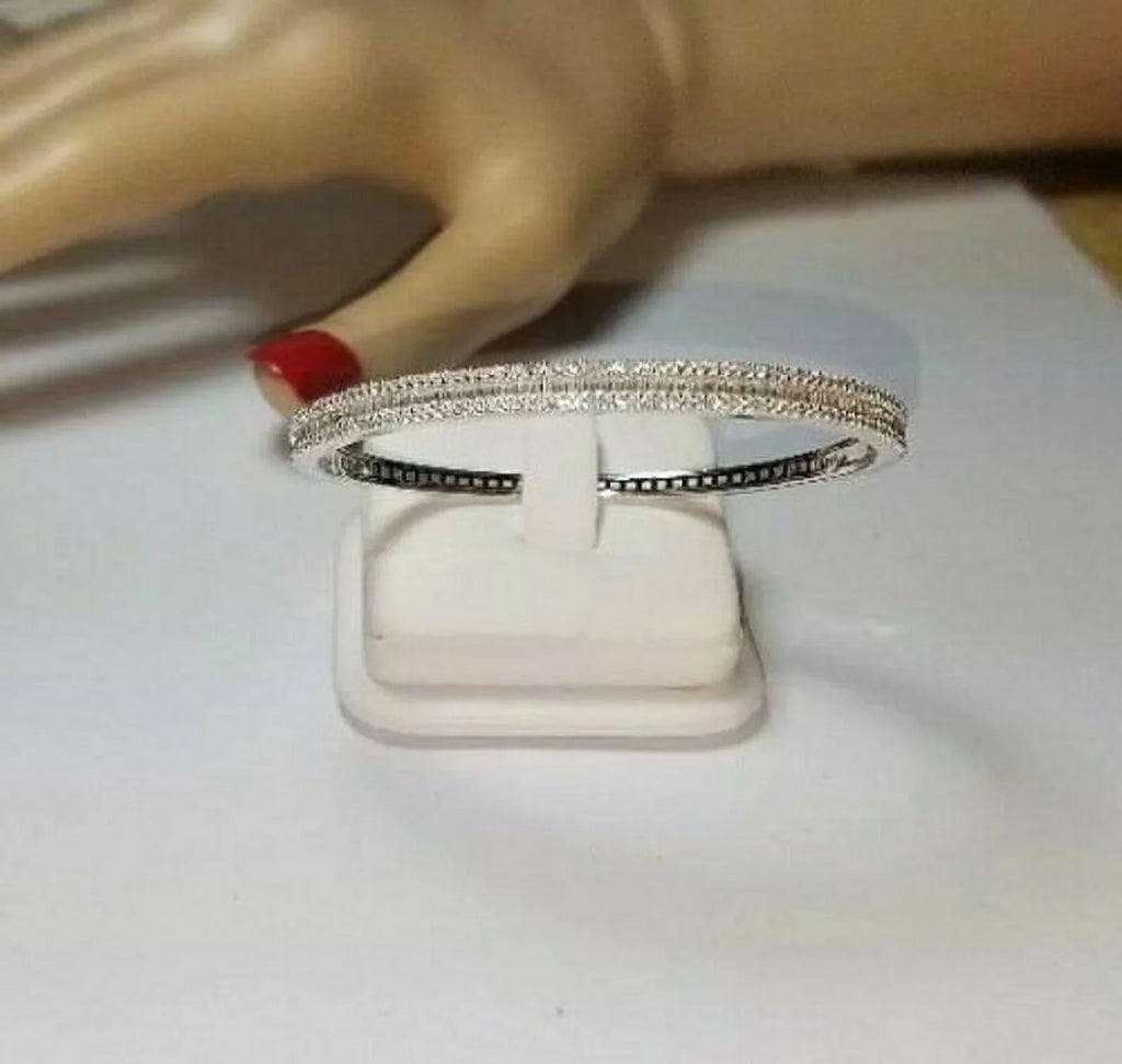 Natural Tennis Gold Cut Bracelet SI1 Diamond(I-J)Baguette 14K 4ct White Round &