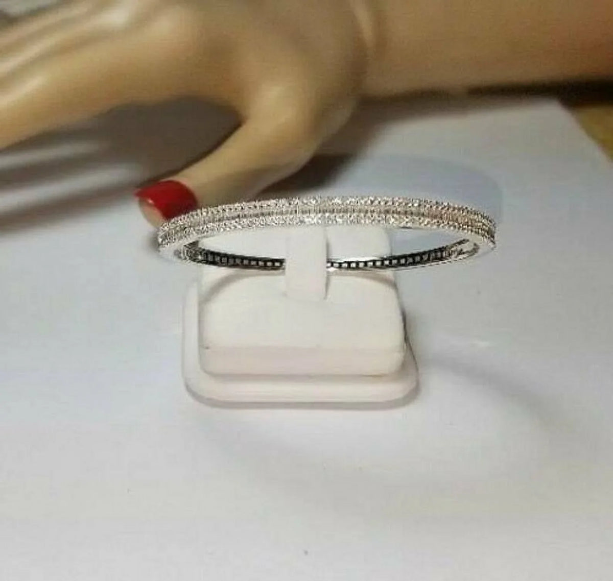 Natural Tennis Gold Cut Bracelet SI1 Diamond(I-J)Baguette 14K 4ct White Round &