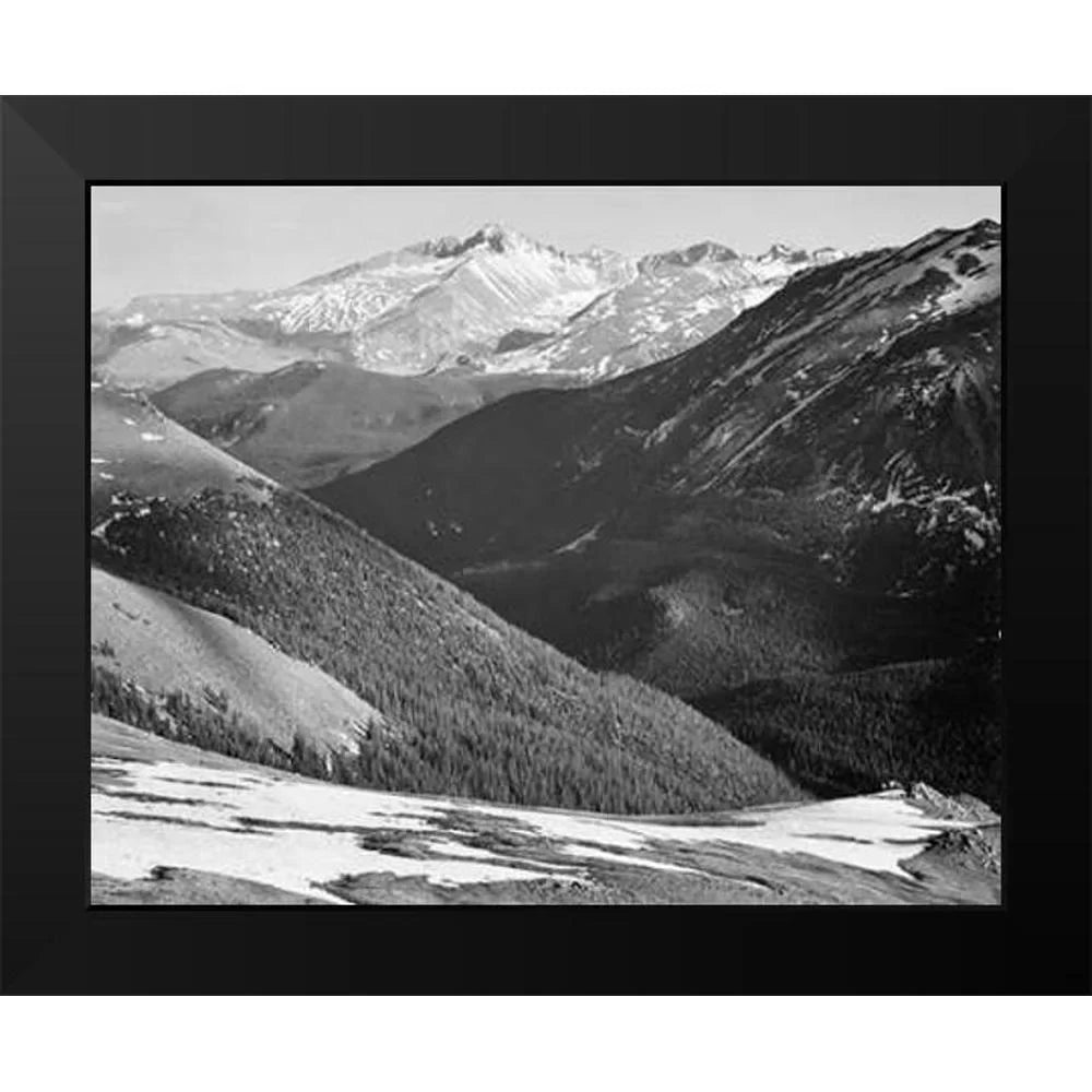 Peak Art Rocky Black ca. Framed Museum Longs - Park, Titled in Mountain Ansel 14x12 1941-1942 National Adams, Modern Colorado, Print