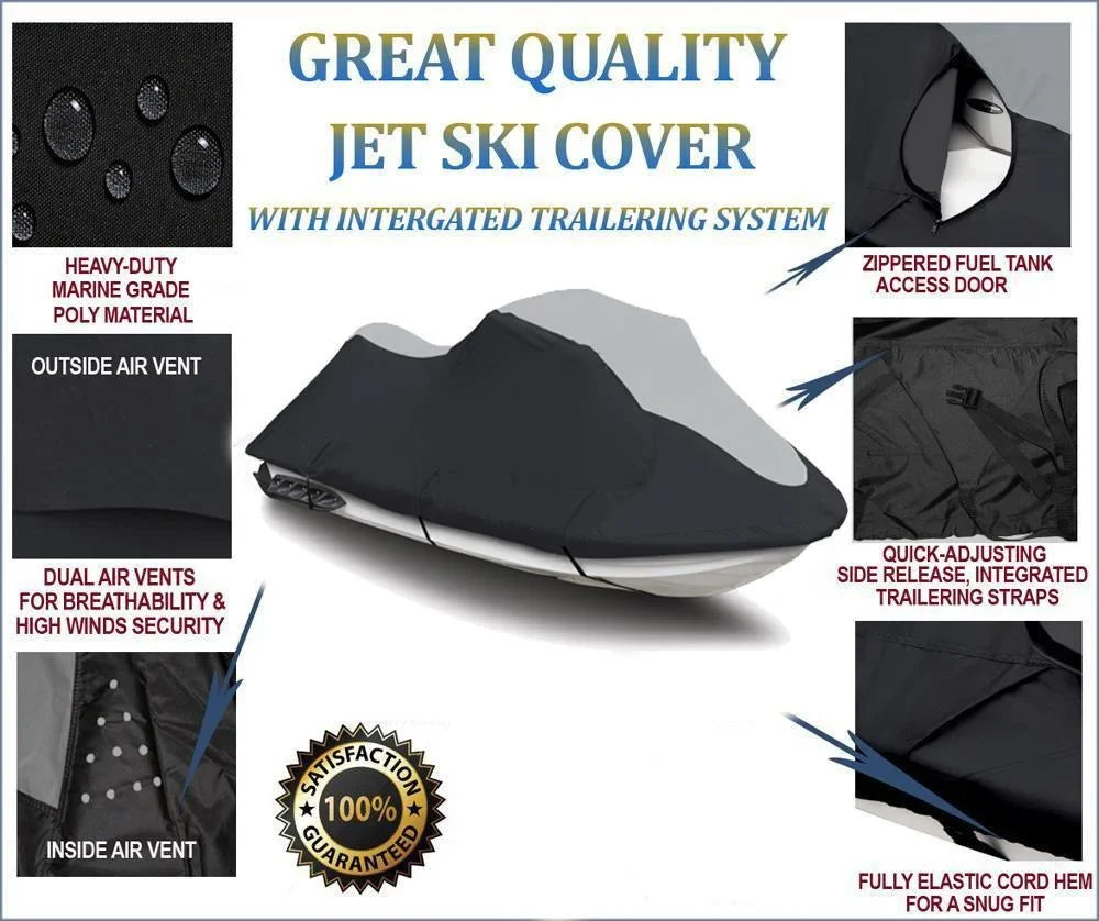 Seater Trailerable 2 PWC HEAVY-DUTY DI Doo Cover Sea Jet for Sea-Doo SUPER Compatible RX 2000-2003 Ski
