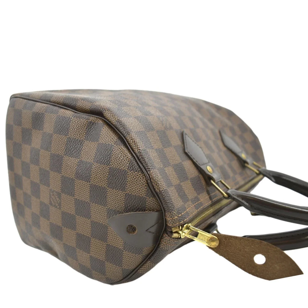 LOUIS Satchel VUITTON Bag Damier Ebene 25 Speedy Brown Used