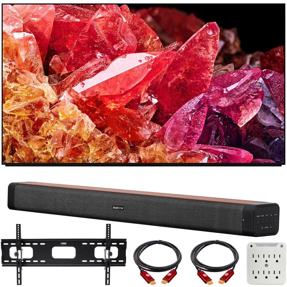 Surge Bundle 6-Outlet (2022 BRAVIA HDR TV Mount Adapter Model) Channel Google smart Wall Deco XR85X95K 2.0 Soundbar, LED with with Mini 60W TV Bundle and Bracket XR Sony X95K TV 4K Home 85" 37"-100"