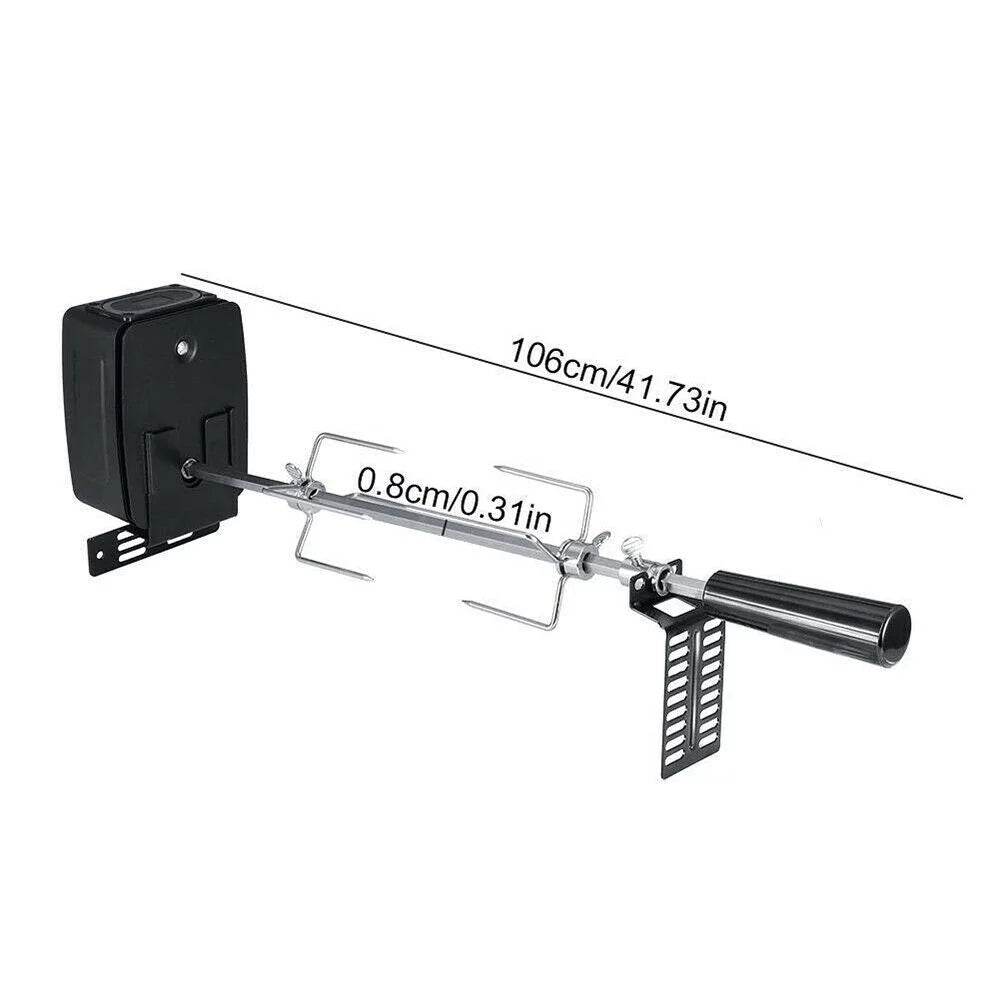 Grill Roaster Spit BBQ Barbecue Steel Motor Rotisserie Outdoor Rod Kit Stainless Electric