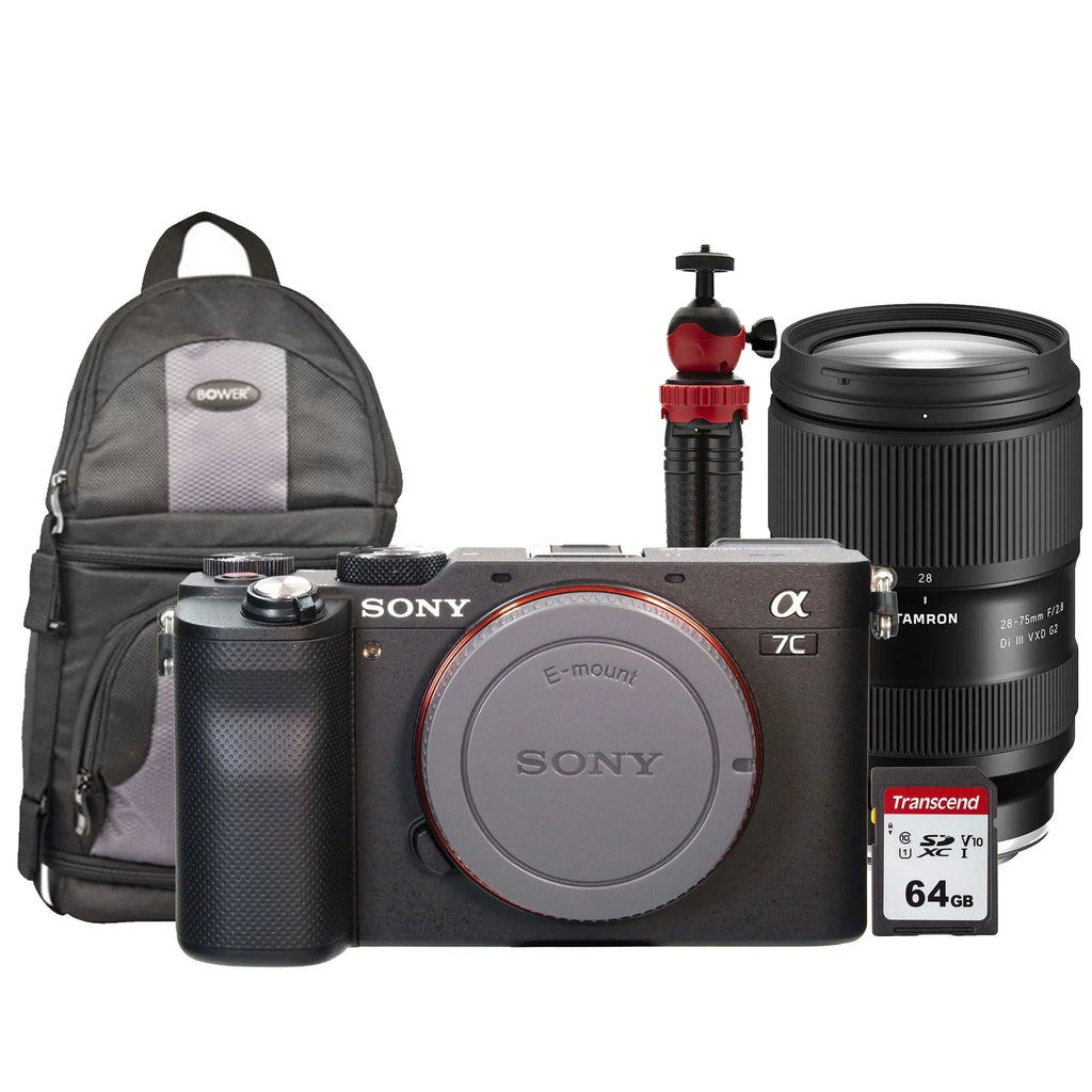 Sony with Lens Mirrorless Camera Tamron RXD Black III Kit Di Alpha Accessory Full-Frame a7C 28-75mm