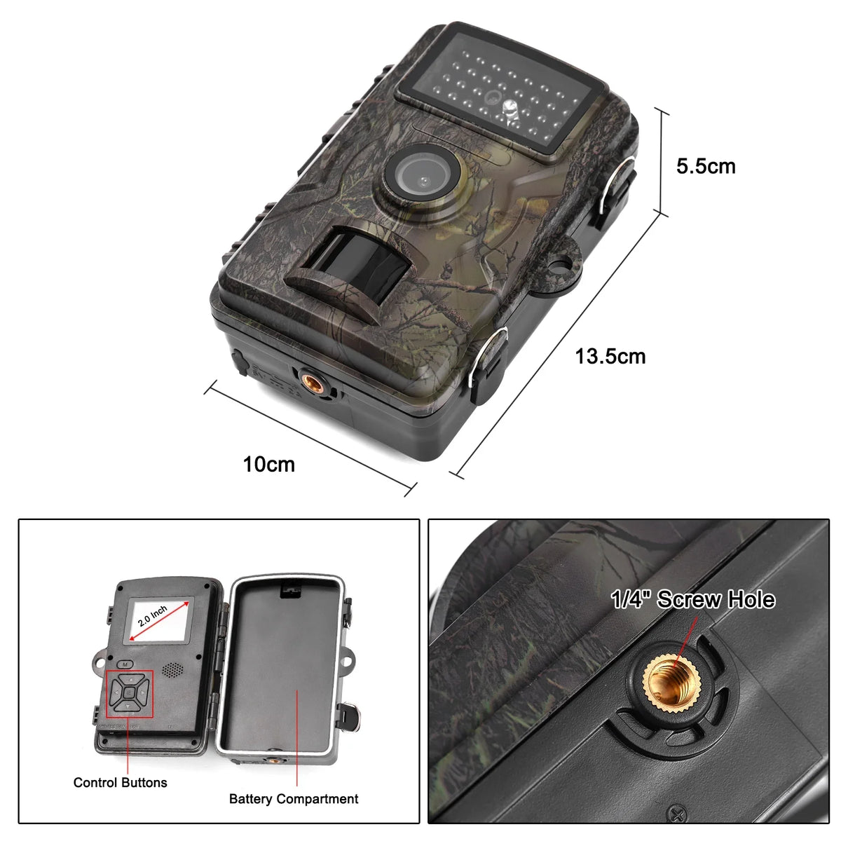 Camera Inch Camera Wildlife Supports IP66 Trigger Activated Night Motion 1080P 0.8s 2.0 Liquidproof 16MP Trail Time Screen Meterk Camera Tracking Vision TFT Color with Infrared