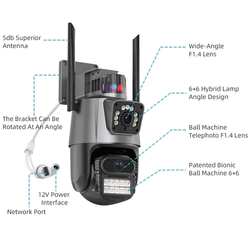 Dual Liquidproof Outdoor Enhanced Audio 1080P IP66 TF HD Slot Real-time Camera Two-Way Card Antenna