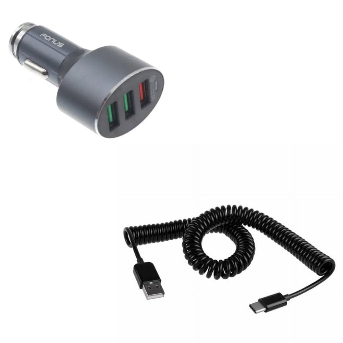 A10e Fold Mix USB Samsung XP3 Note 10 7, Charger A9 for - 1 Z3R 2 3-Port Type-C 5 w Mi Plus USB 10 Xperia 9T Cable Redmi Car - Note A50 Galaxy XP8 A20 Quick - 42W Sonim Coiled Sony Xiaomi Plus