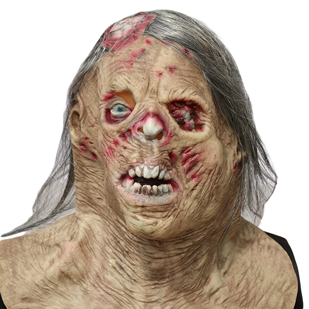 Headgear Injured Breathable Zombie Halloween Protector Eye Full One Scary Realistic Face opening Costume Head Props