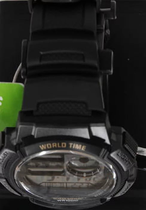 Resin Time with World Men's Black Strap Watch Sport Casio AE1000W-1AVCF