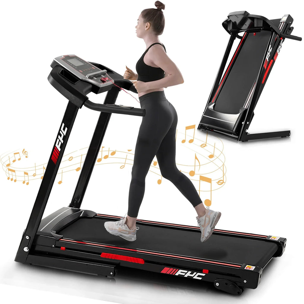Incline, Home with Folding - 3.5HP Pouseayar Foldable Portable for Black Treadmills