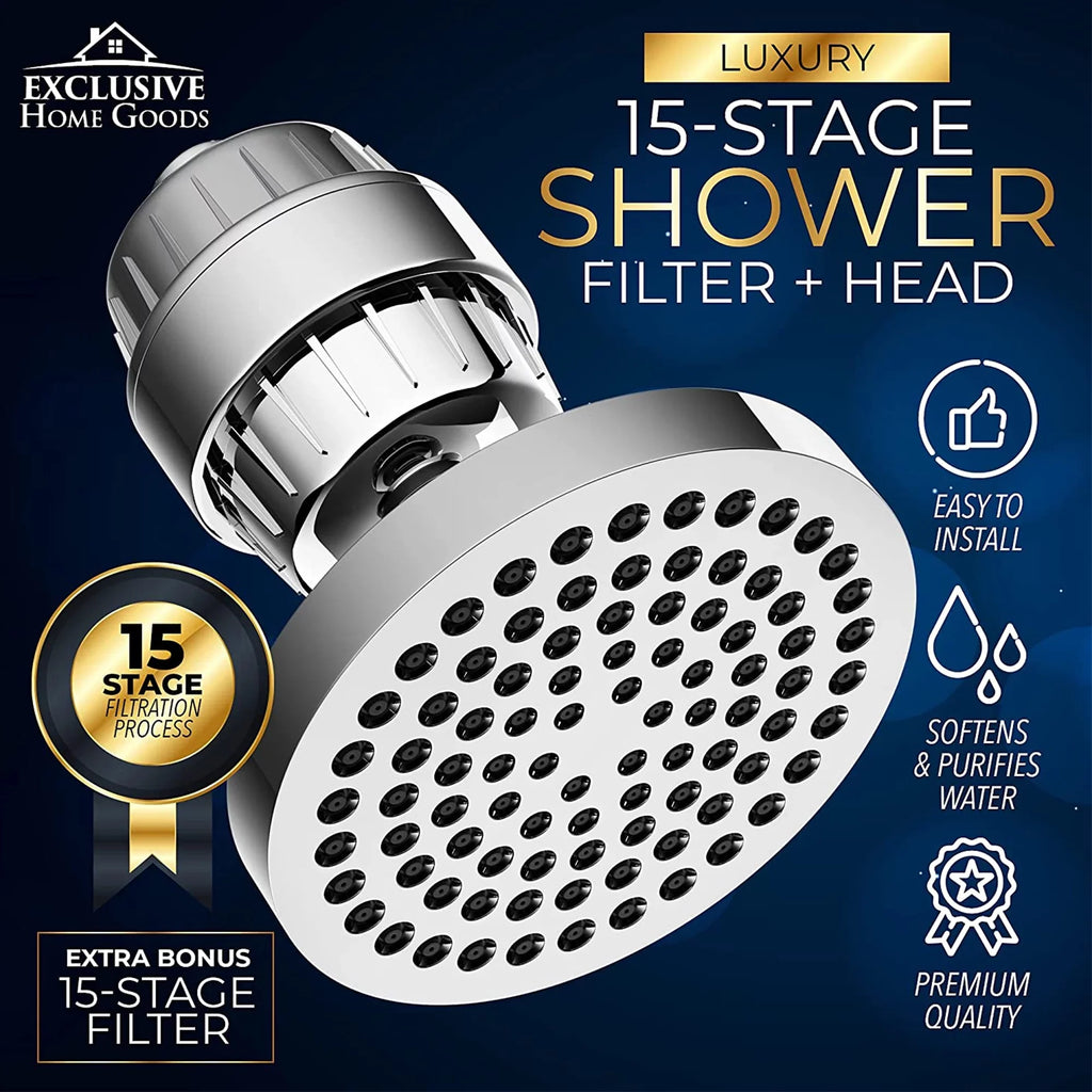 Home & Goods Showerhead Shower Exclusive System for Hard Liquid Rainfall Filter Head