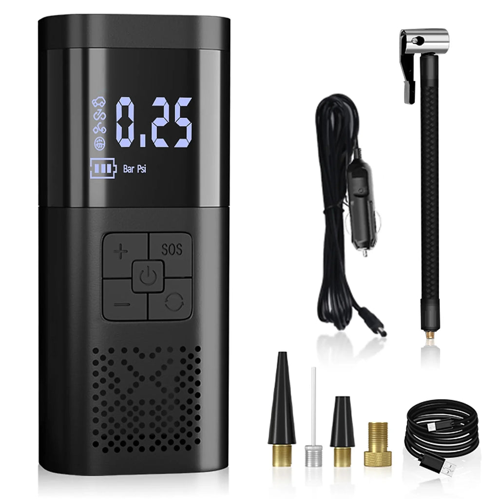 Electric - and Pump Digital Display Balls Motorcycle Pump Air for Car Apexeon Inflatable Cushions Tyre with LCD