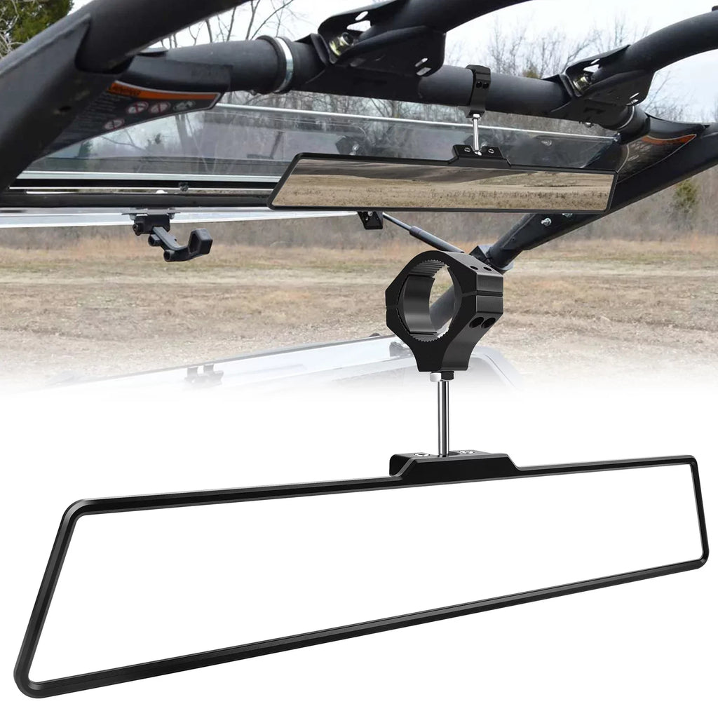 Polaris View Ranger/RZR UTV 16" MICTUNING Mirror Rear Fit Universal Center White Lights Interior Mirrors w/ Rearview Aluminum
