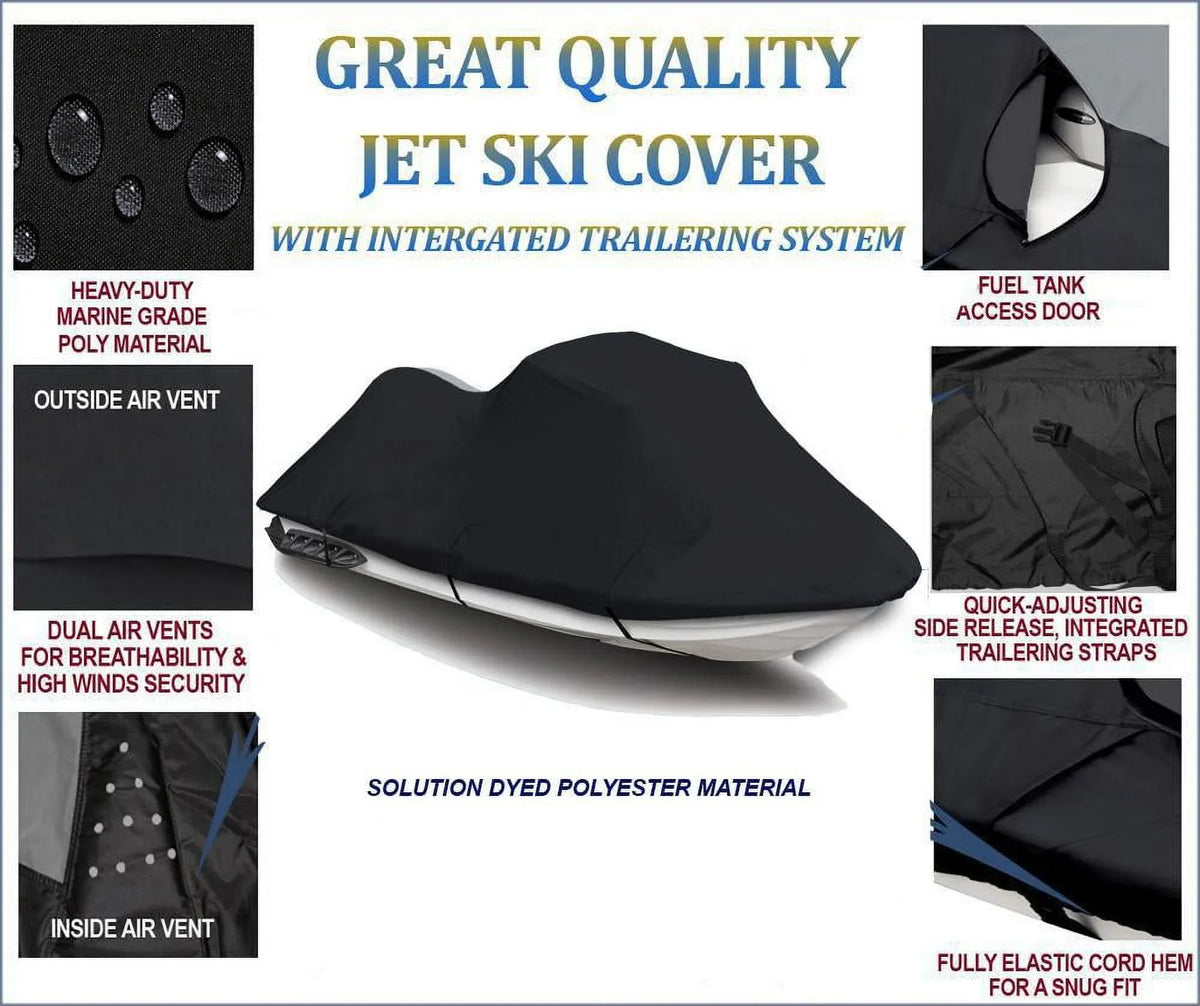 SKI SE Bombardier Cover 2007 2008 2010 Sea JET Doo BLACK 2009 Sea-Doo PWC for 155 Compatible GTI 600D