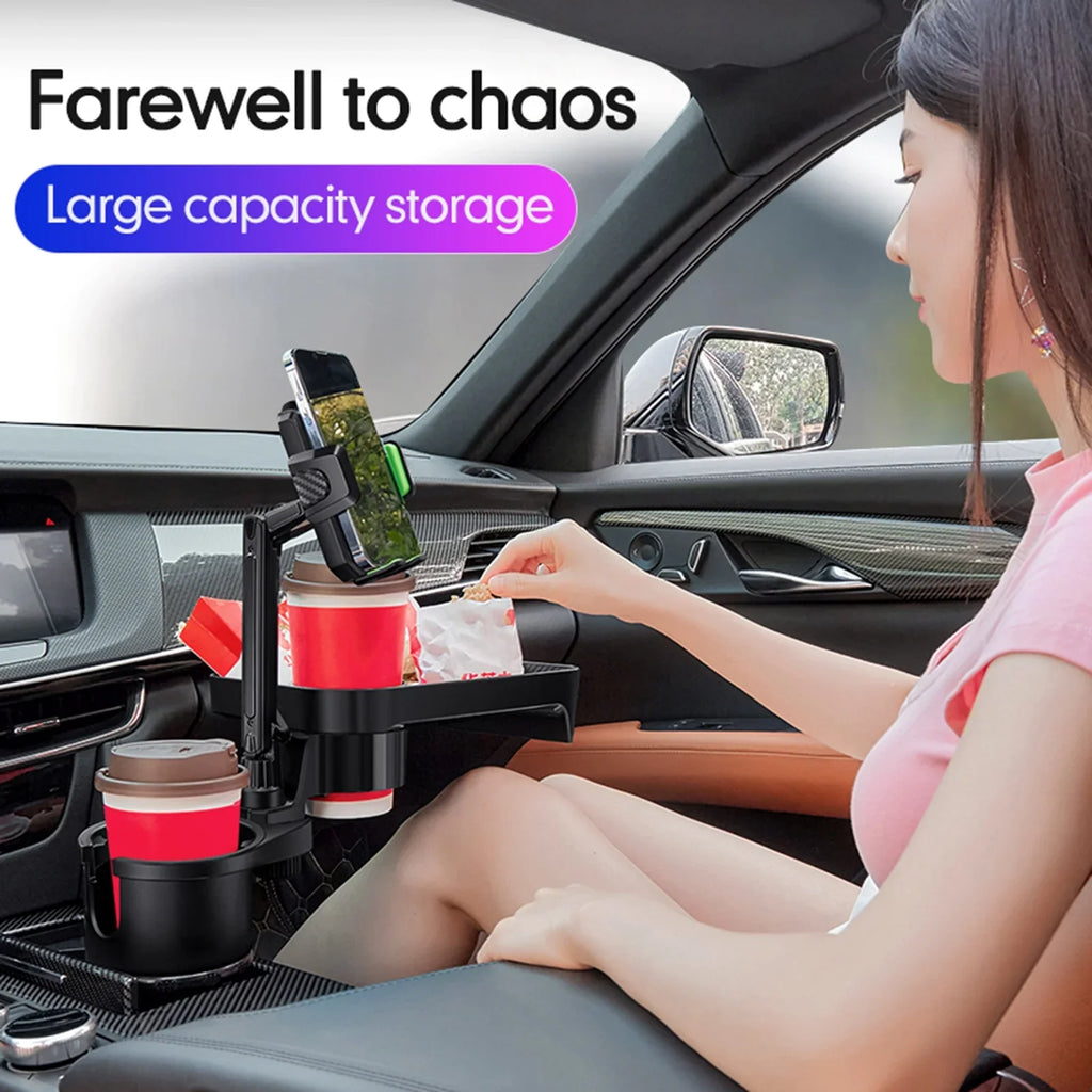 Auto Holder, Adjustable Convenient for Car Seat Front Mobile S, Tray, Back OWSOO Phone Organizer, Expander with Base, Rotation Car 360° Cup Multifunctional Size Holder, Travel