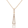 Plated Necklace Pendant Triangle Teens Box Zirconia Cubic Blue Rose Drop Boutique Inc Women, Gold for