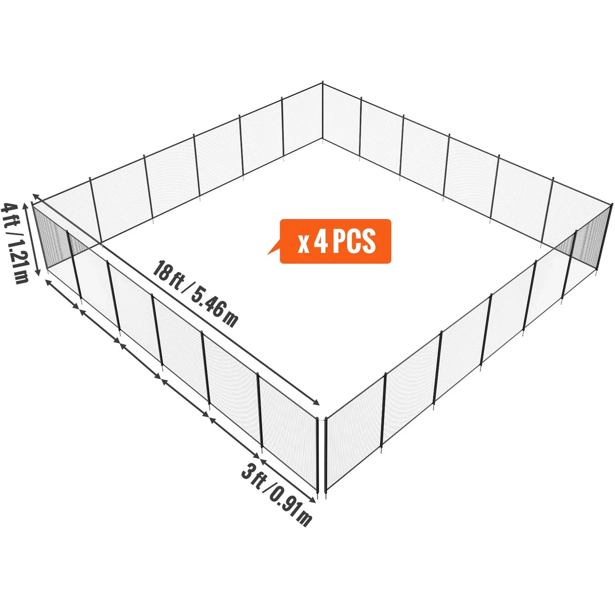 Fences SKYSHALO FT 72 Pool 4 for x Pool Outdoor Pools Removable Inground Fence