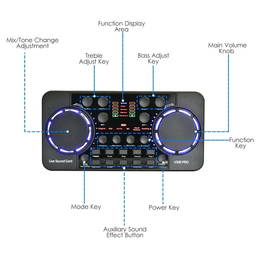 and Sound Rechargeable Sound Live Phone SingingLive Multifunctional Pro Compatible Broadcasting/ with GoolRC Smart Recording Voice V300 and Computer for