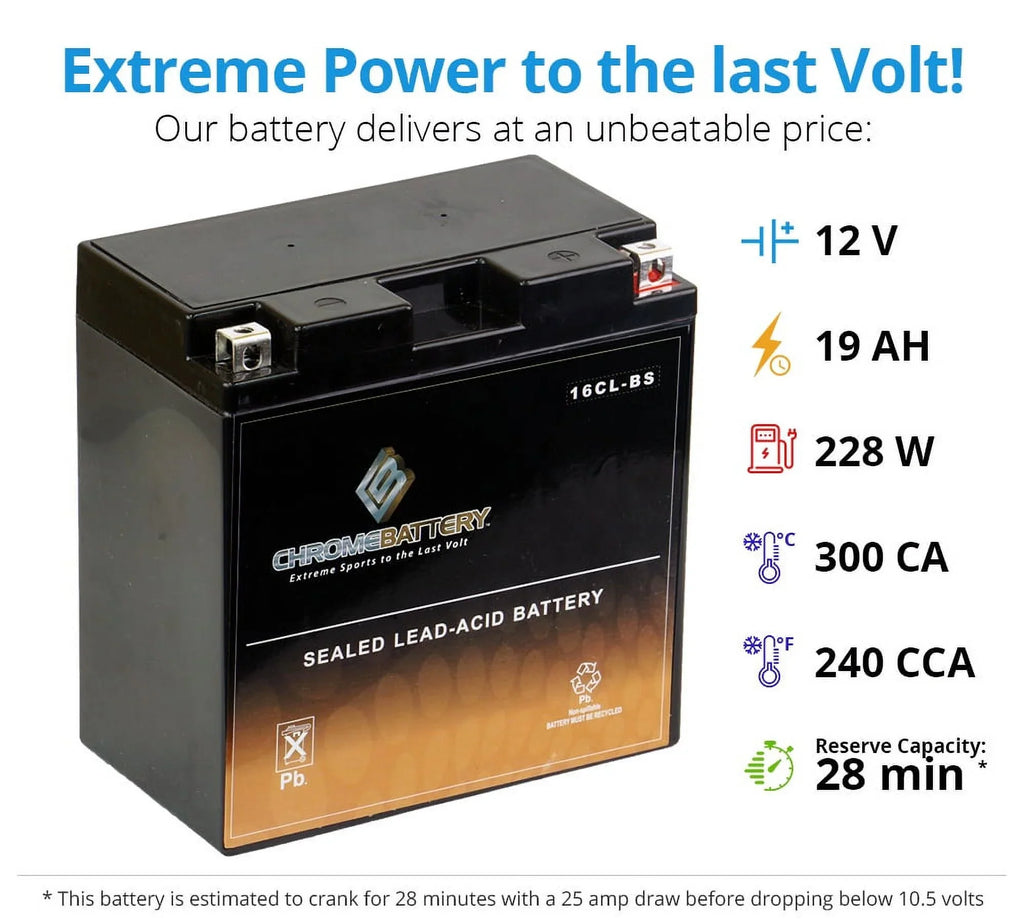 Ski All for Years All Cc Models All Jet Battery Battery Yb16cl-bs Polaris Chrome