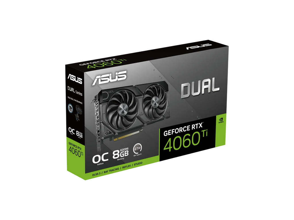 8GB HDMI fan Edition Protective technology, design, 2.1a, ASUS DisplayPort Axial-tech DLSS GeForce GDDR6 1.4a, OC Backplate, RTX? Dual Ti 0dB EVO 4060 3, GDDR6, Auto-Extreme Technology) (PCIe 8GB 4.0,