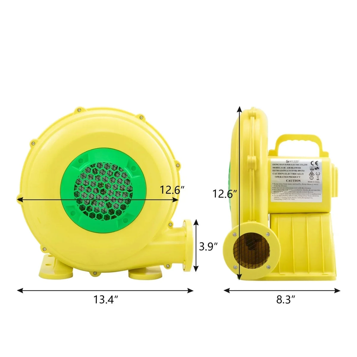 Pump Slides, Blower, Outdoor Inflatable Green Fan Yellow Safe, Liquid and for Indoor Air Bounce Portable Castle, -