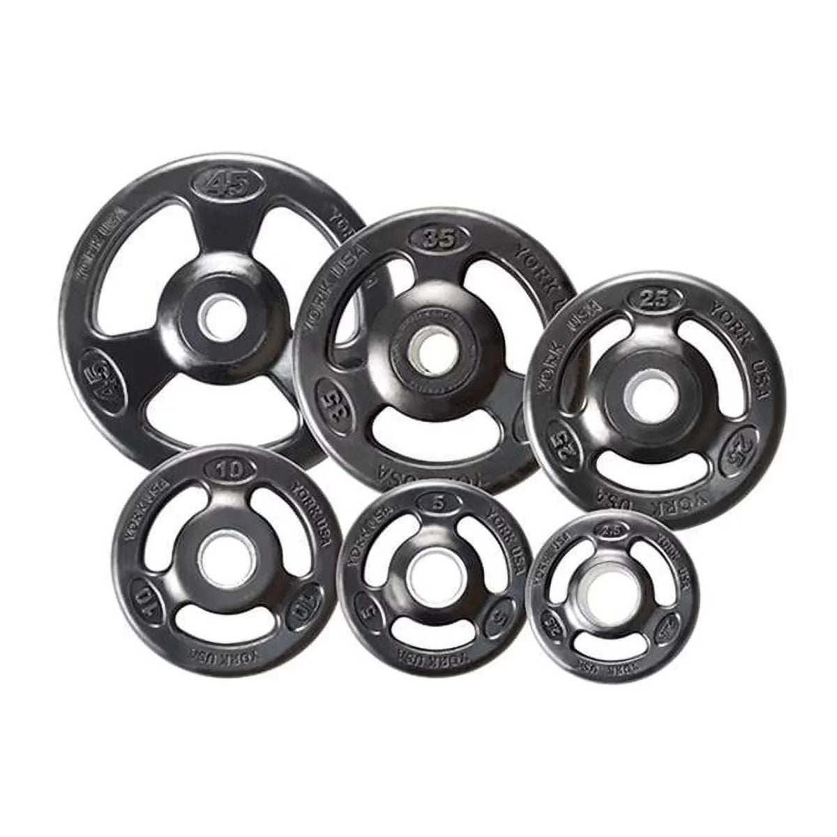 Iron Grip Composite Steel Barbell Olympic Plate, Black lbs 25 - York