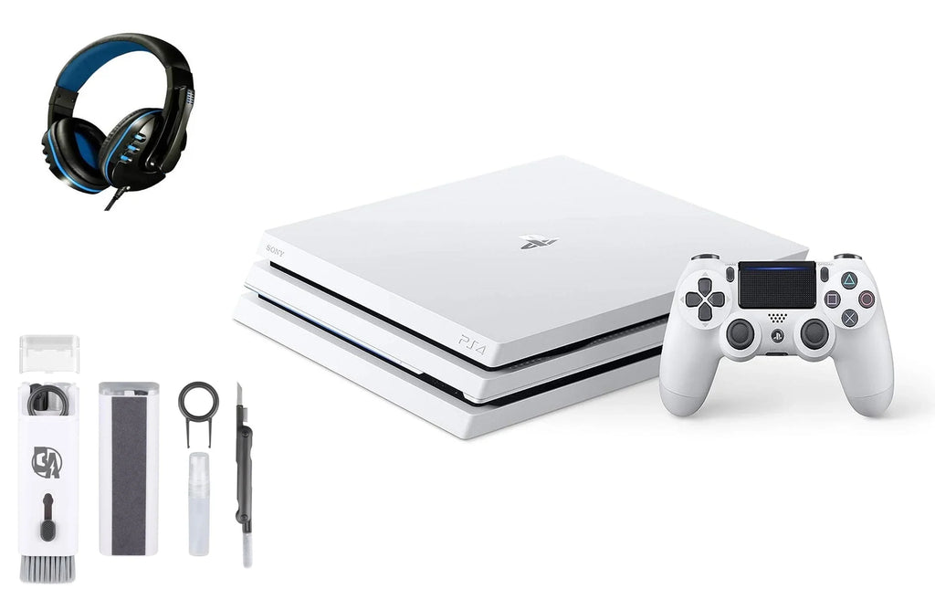 Pro PlayStation 4 Cleaning Like White Console Glacier BOLT New With 1TB Headset Bundle AXTION Gaming Kit Sony