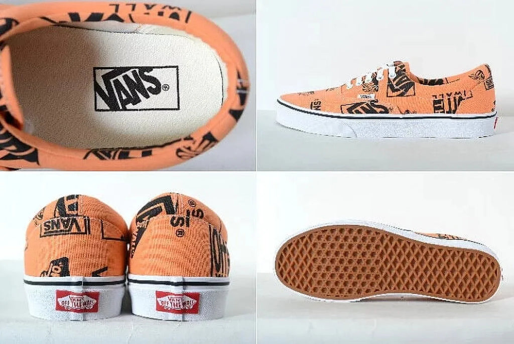 MEN ERA NEW SKATEBOARD MIX 9 SHOES LOW CLASSIC VANS LOGO ORANGE/BLACK SIZE