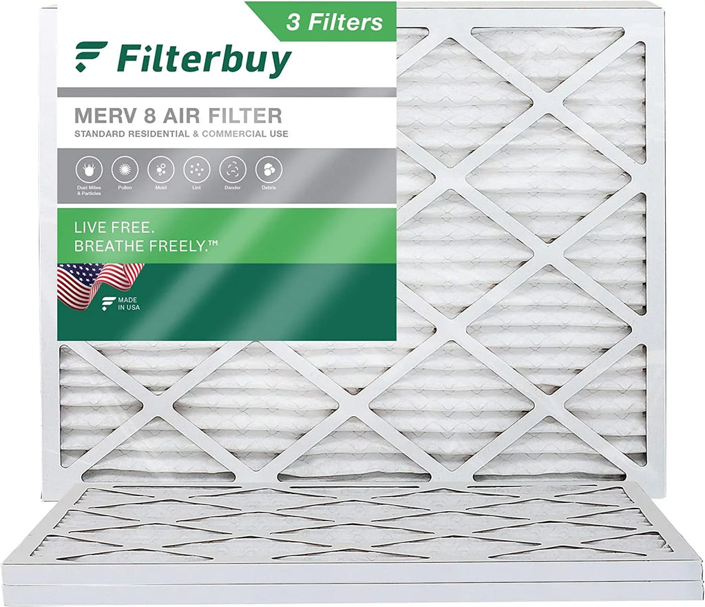 8 Filterbuy Pleated (3-Pack) 25x32x1 MERV Filters HVAC Air Furnace AC