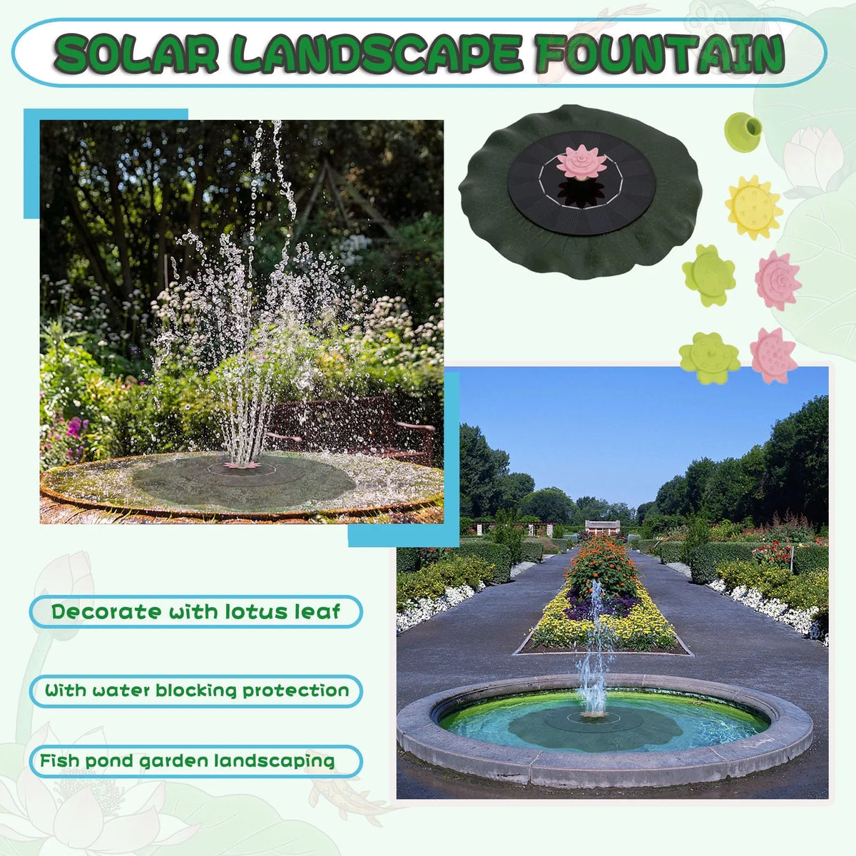 Solar Pond Imitation Sun Swimming Fountains Sprinkler Pool Controlled Motion For Garden Flower