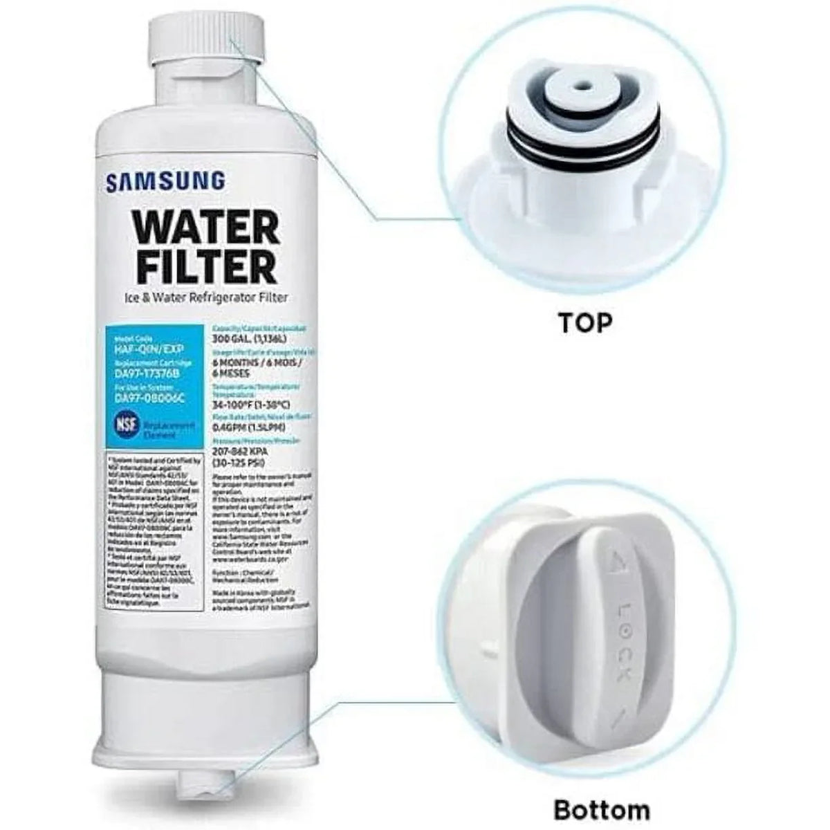 4Pack replacement Filter HAF-QIN DA97-17376B DA97-08006C filter Refrigerator refrigerator Liquid