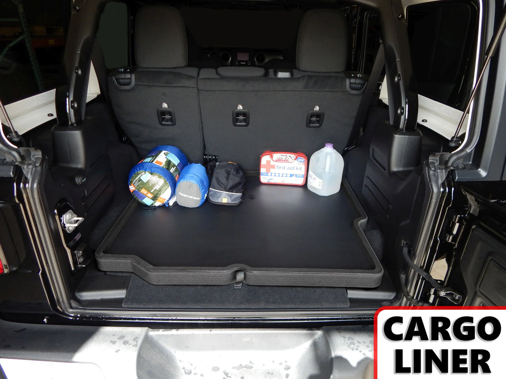 Auto Anti-Rattle r Tray Trunk Red Without Mat Foam Floor (JL) Liquidproof Hound Subwoofer 2018-2019 with Compatible Unlimited Fit Black Wrangler - 4-Door Protector Cargo Jeep Custom
