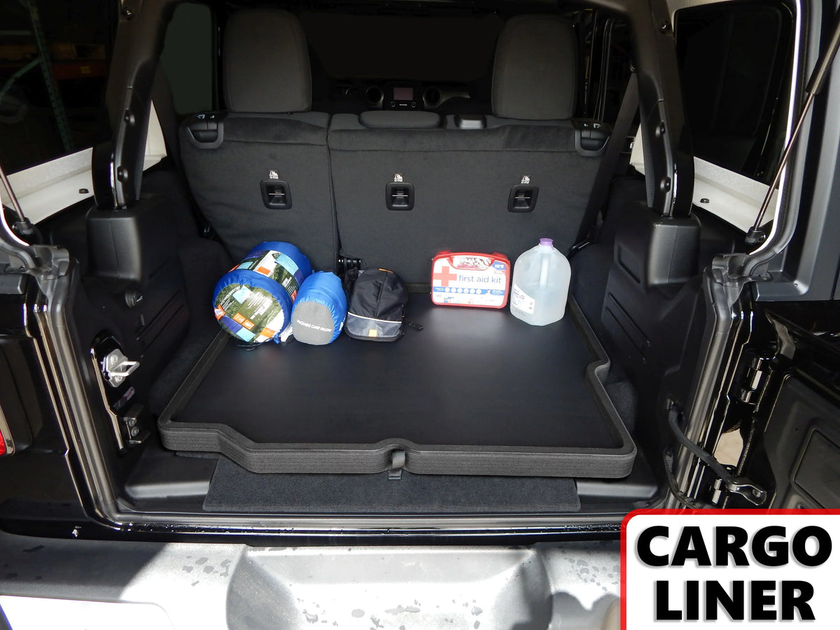 Auto Anti-Rattle r Tray Trunk Red Without Mat Foam Floor (JL) Liquidproof Hound Subwoofer 2018-2019 with Compatible Unlimited Fit Black Wrangler - 4-Door Protector Cargo Jeep Custom