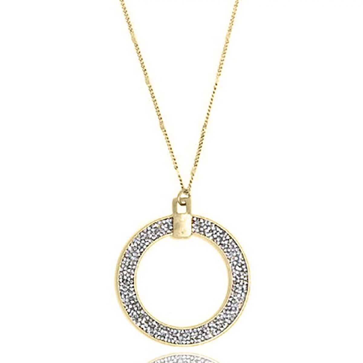 Long Circle Blue Glitter Boutique for Box Necklace Women, Silver Open Teens Inc Pendant