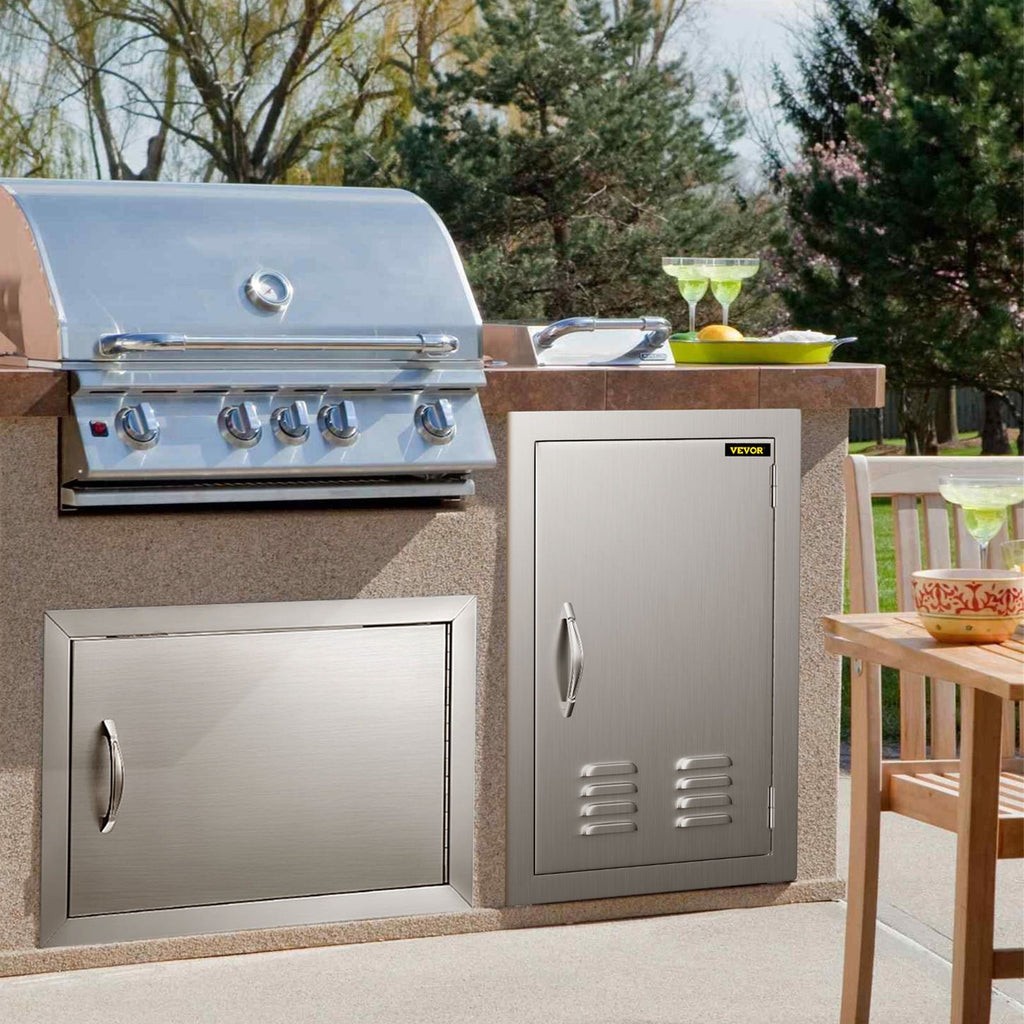 Door Stainless Steel BBQ inch Door 17x24 Access Storage for Vertical Vents Single with Island