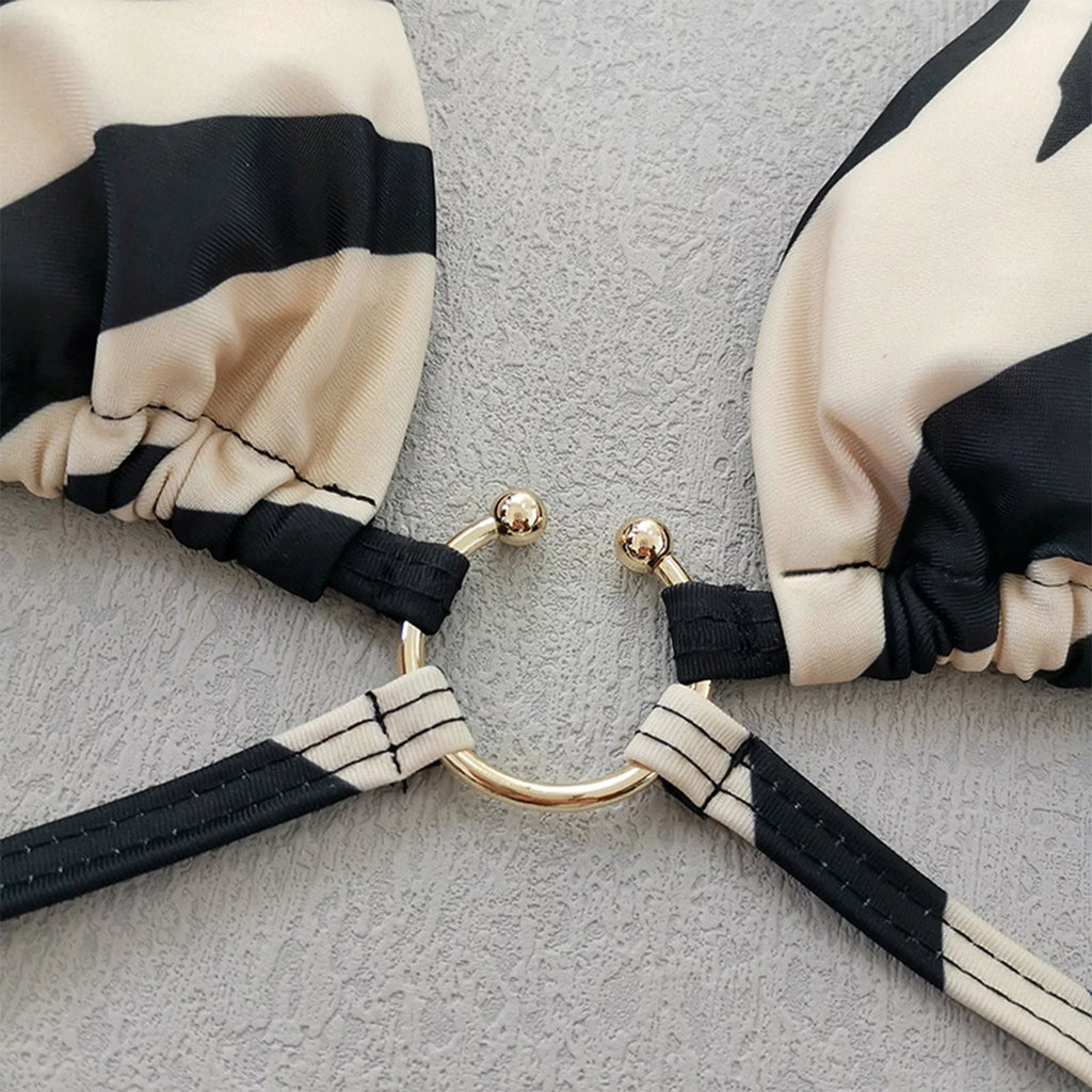 Up Lace Bikini Split Swimsuit Women Panda Color Sexy d Two for Swimsuits