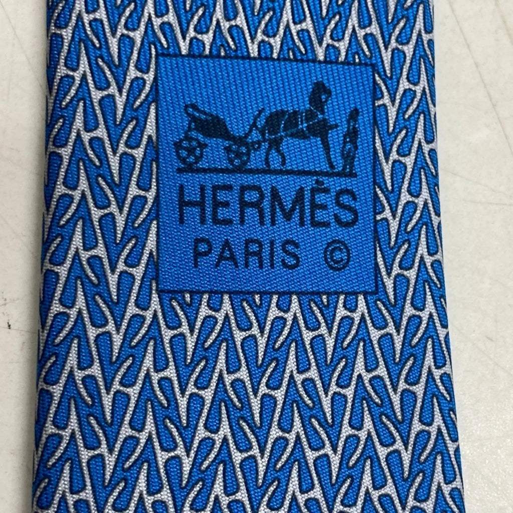necktie, H-roll New) blue, (Like Pre-Owned HERMES Z0006122 men's