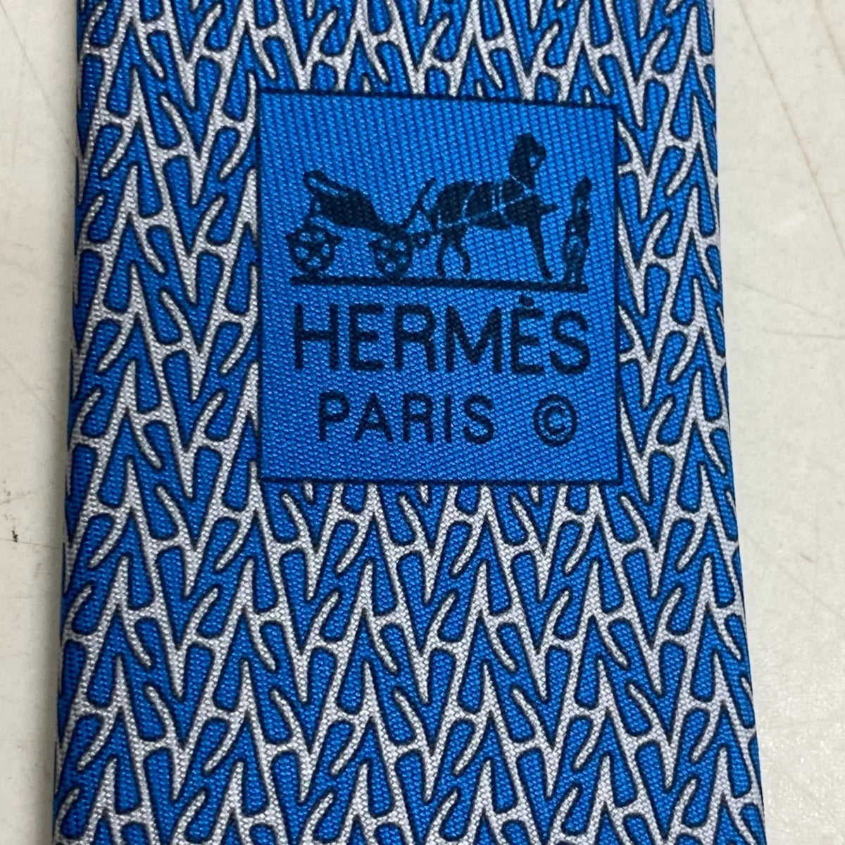 necktie, H-roll New) blue, (Like Pre-Owned HERMES Z0006122 men's