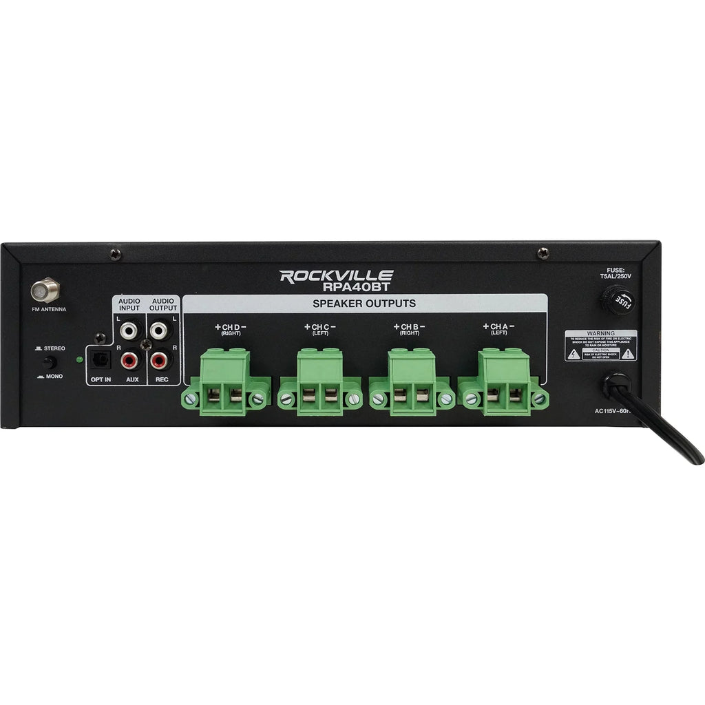 Wall Kit Home Rockville 4-Room Receiver+(8) Audio RPA40BT Cube Speakers White