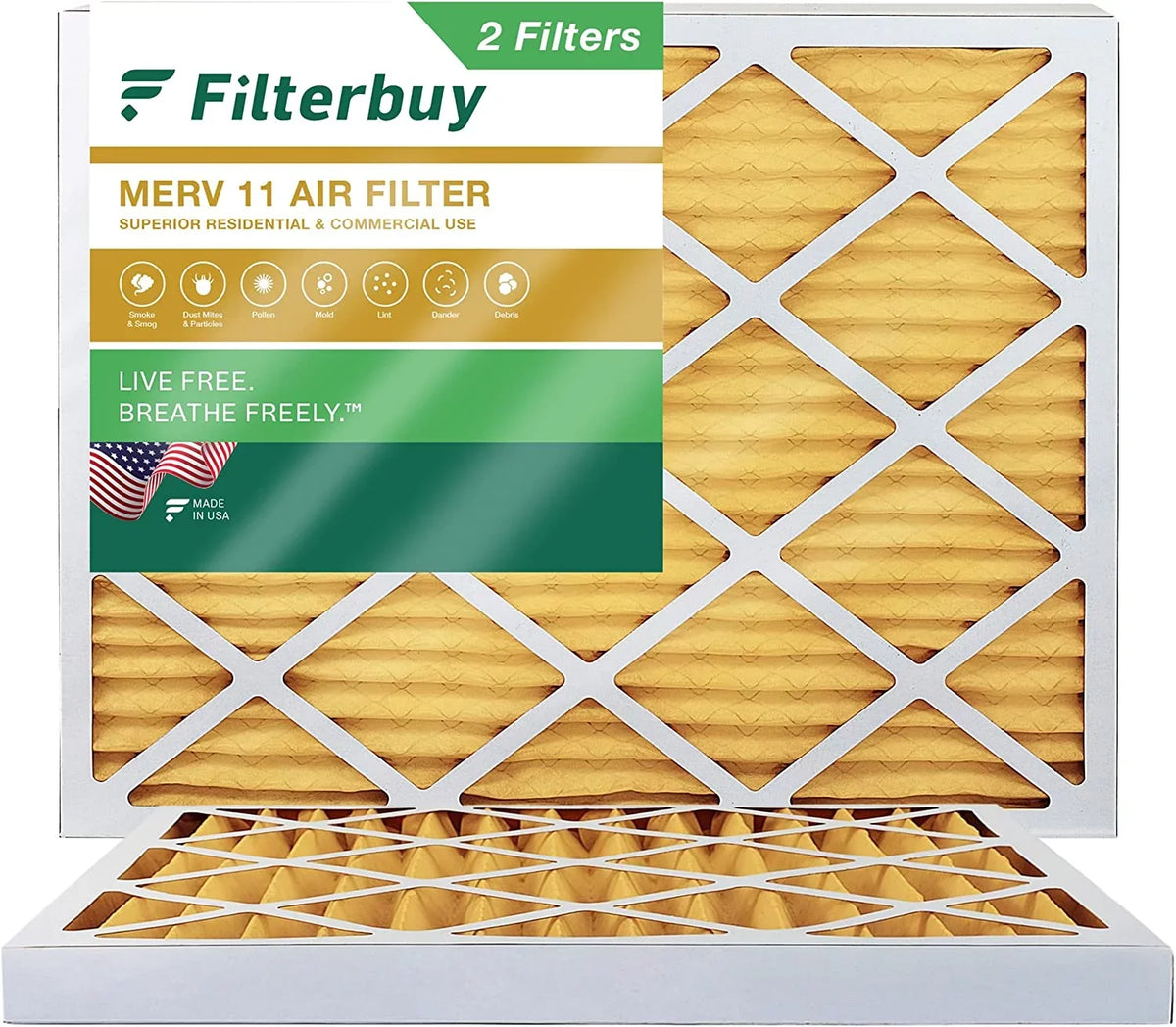 Air Furnace 10x14x2 AC Pleated MERV HVAC (2-Pack) Filters Filterbuy 11
