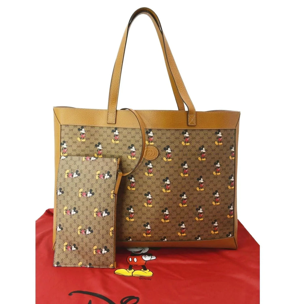 Medium Used 547947 Beige GUCCI Supreme x Tote Disney Bag GG