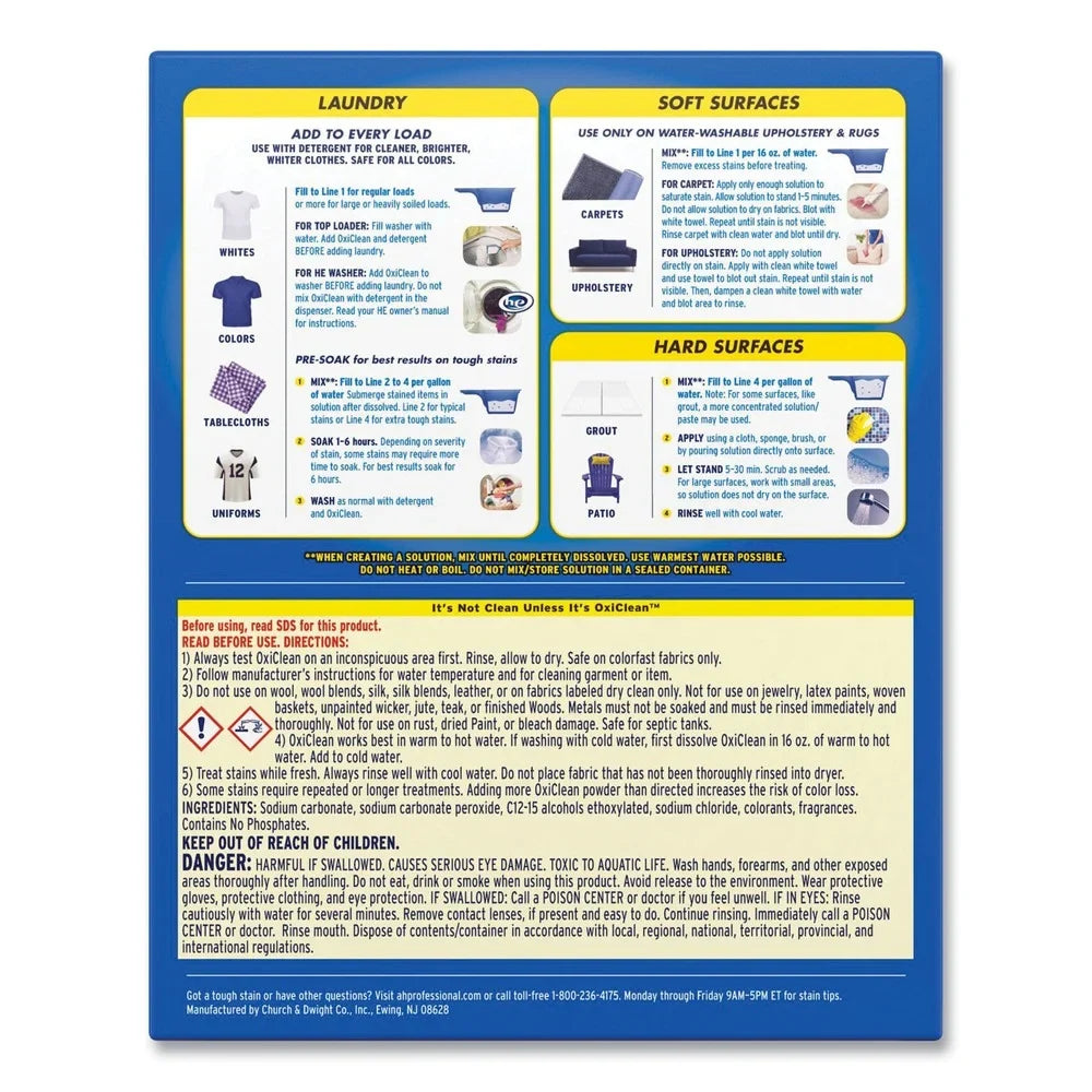 Regular lbs. Versatile 57037-00069 7.22 OxiClean Stain Scent (4/Carton) Remover -
