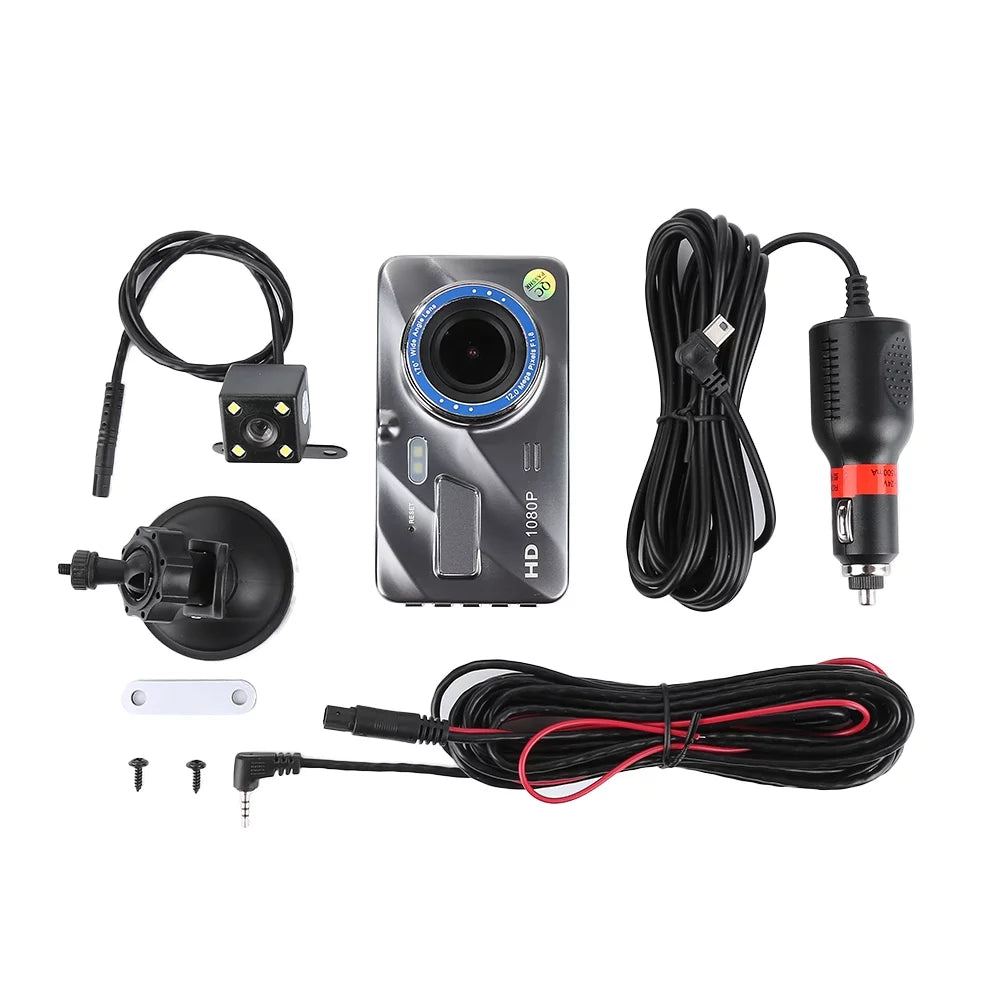 G-sensor Cam Dash Recorder Camera Dual DVR Lens HD Car Night Video 1080P Vision